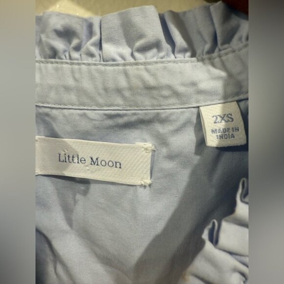 Little Moon Sky Blue Ruffle Sleeve Blouse - Picture 4 of 6